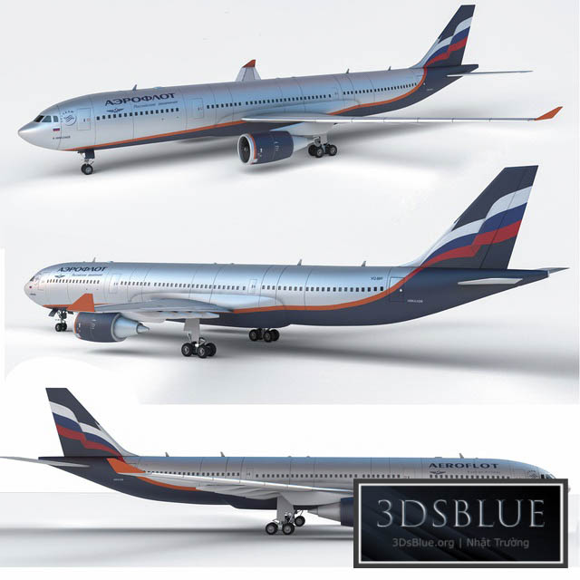 Airbus A330 Aeroflot 3DS Max - thumbnail 3