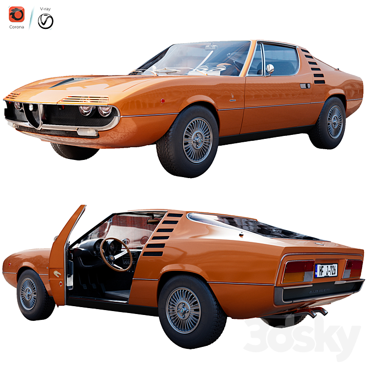 Alfa Romeo Montreal 3DS Max Model - thumbnail 1