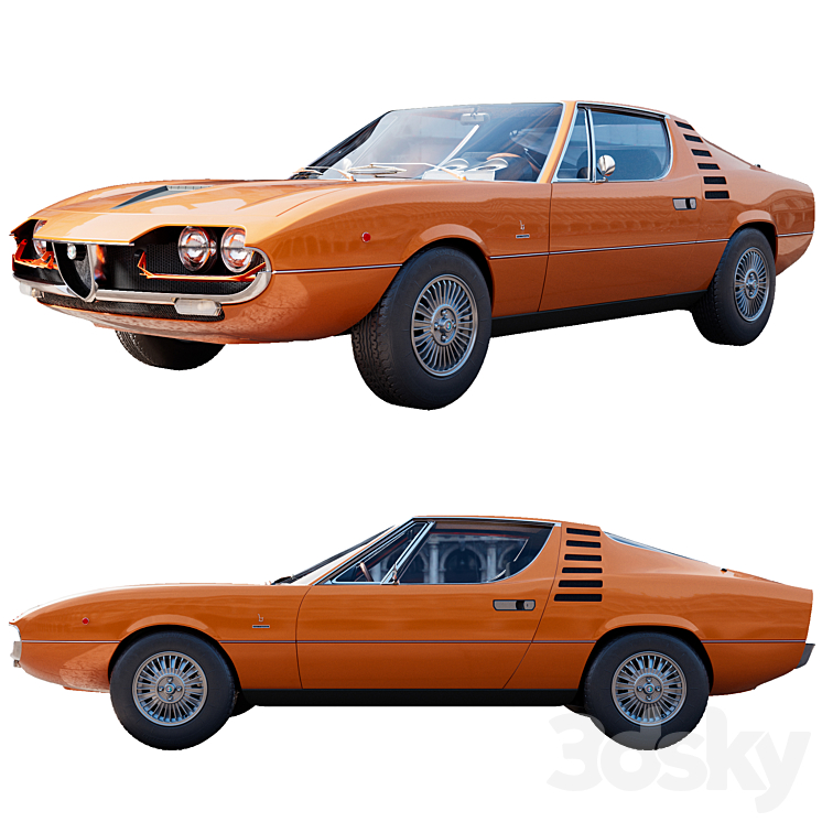 Alfa Romeo Montreal 3DS Max Model - thumbnail 2