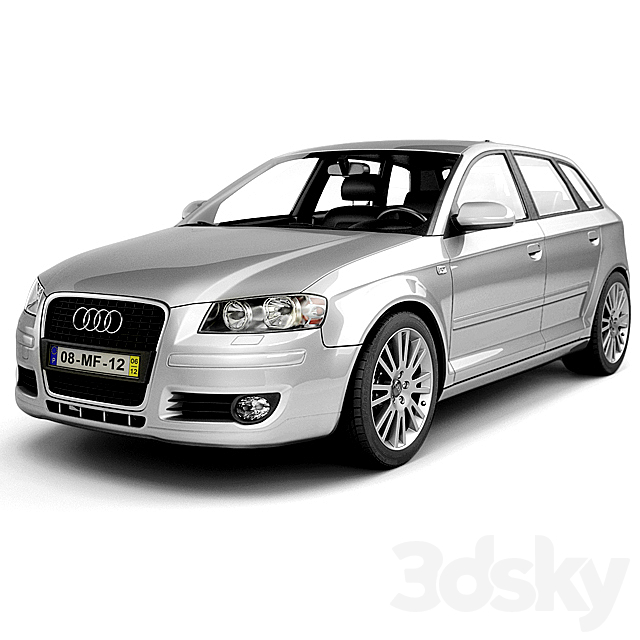 AUDI A3 2007 3ds Max - thumbnail 1