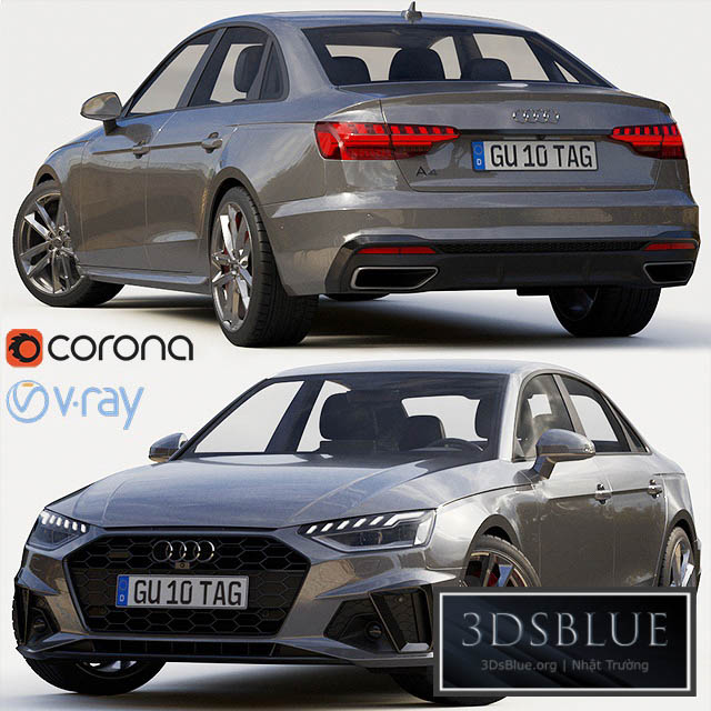 Audi A4 Sedan S-Line 2020 3DS Max - thumbnail 3