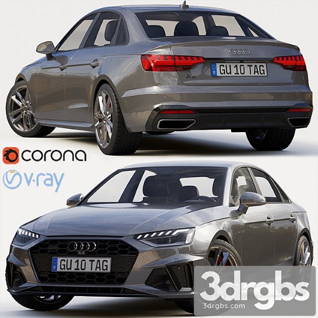 Audi a4 sedan s-line 2020 3dsmax Download - thumbnail 1