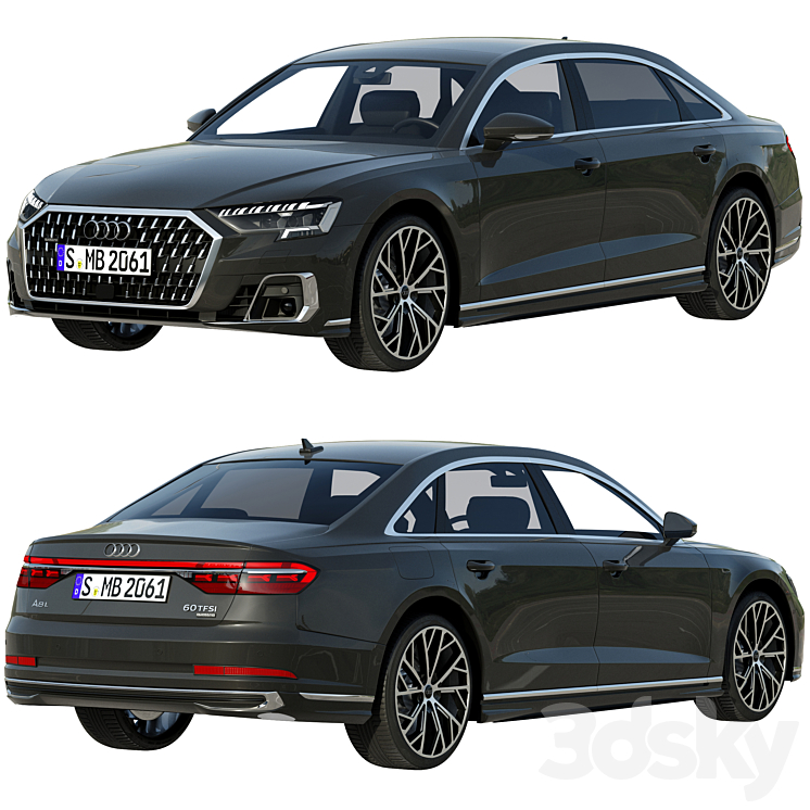 Audi A8 L 2022 3DS Max - thumbnail 1