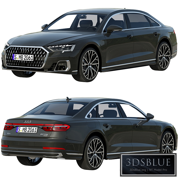 Audi A8 L 2022 3DS Max - thumbnail 3