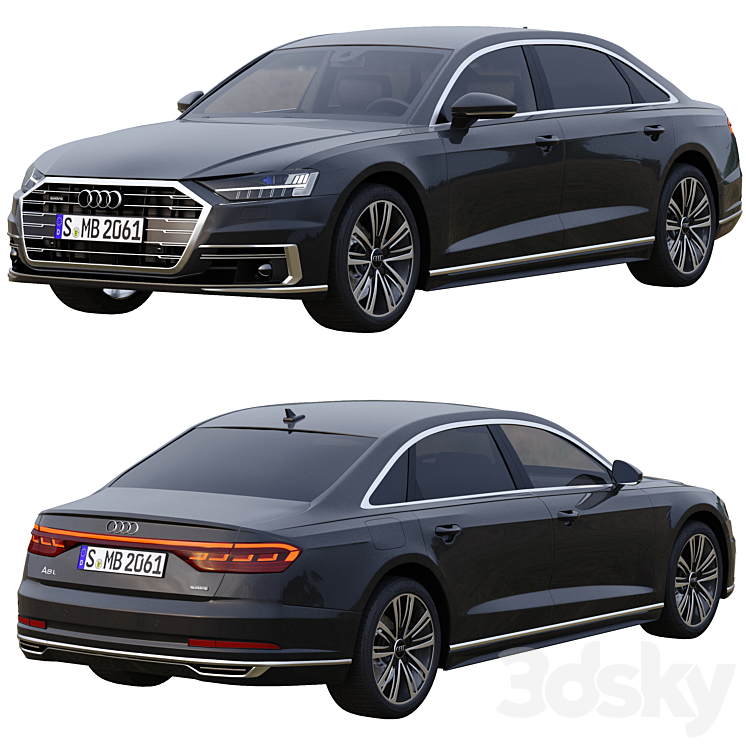 Audi A8 Long 3DS Max - thumbnail 1