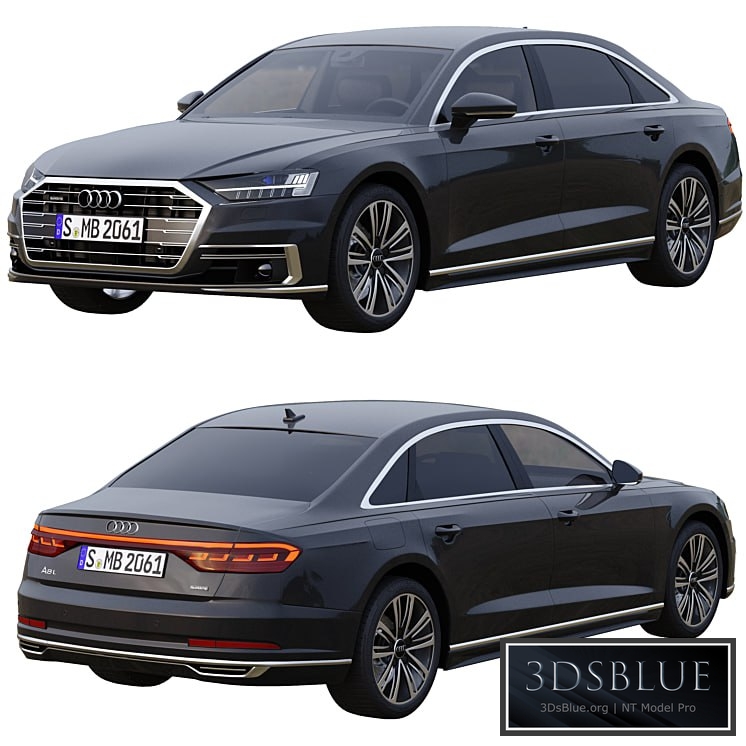 Audi A8 Long 3DS Max - thumbnail 3