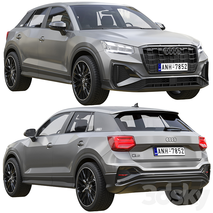 Audi Q2 2021 3DS Max - thumbnail 1