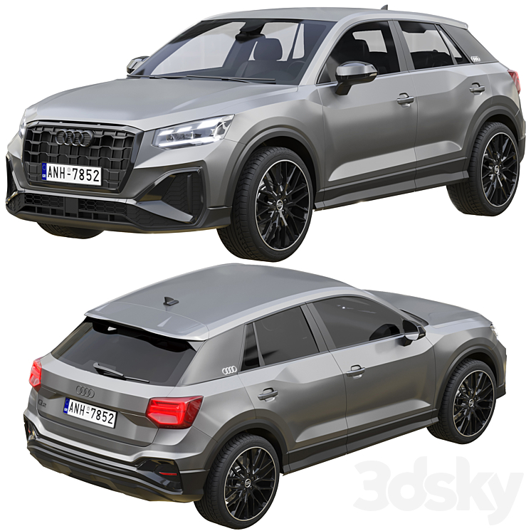 Audi Q2 2021 3DS Max - thumbnail 2