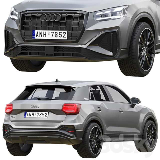 Audi Q2 2021 3DS Max Model - thumbnail 4