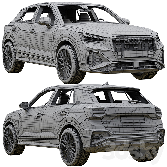 Audi Q2 2021 3DS Max Model - thumbnail 5