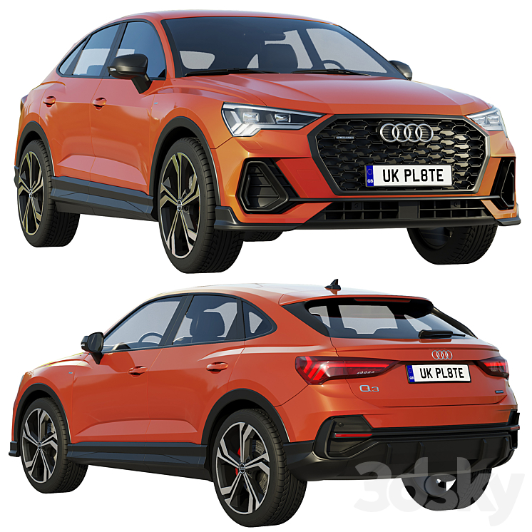 Audi Q3 Sportback 2020 3DS Max - thumbnail 1