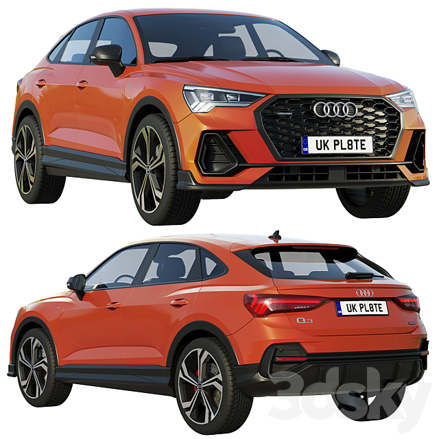 Audi Q3 Sportback 2020 3DSMax File - thumbnail 1