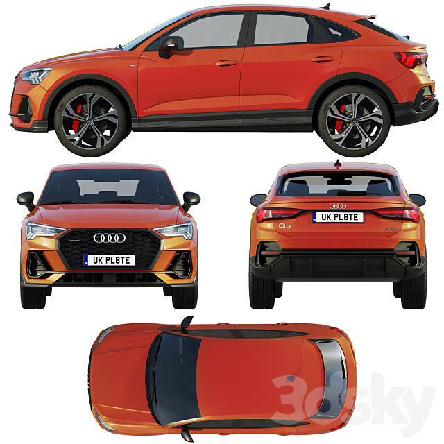 Audi Q3 Sportback 2020 3DSMax File - thumbnail 3