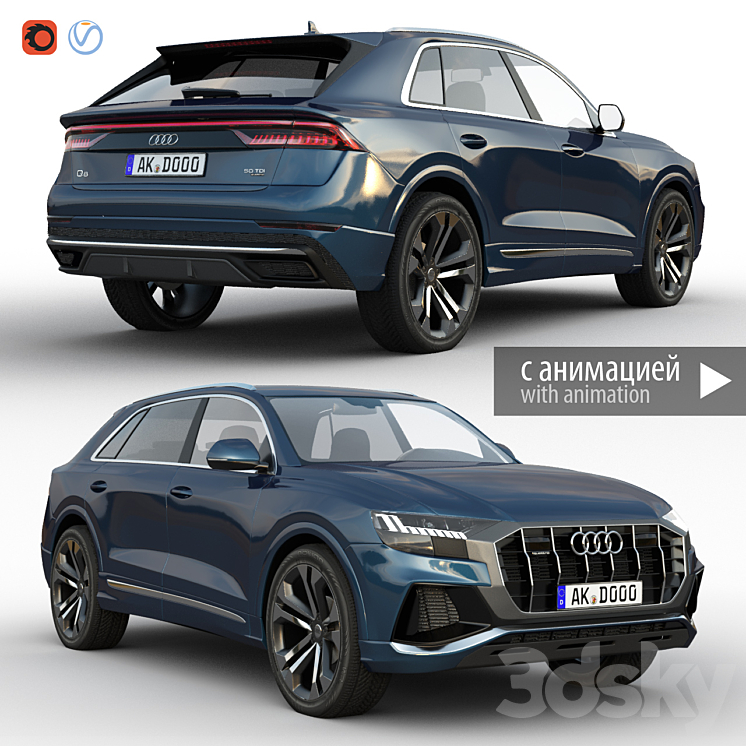 Audi Q8 2019 3DS Max - thumbnail 1