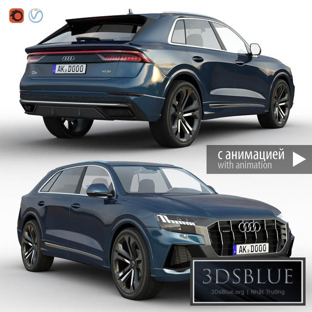 Audi Q8 2019 3DS Max - thumbnail 3