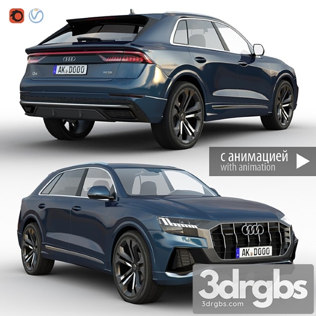 Audi Q8 2019 3dsmax Download - thumbnail 1