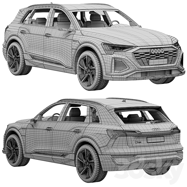 Audi Q8 e-tron 3DS Max Model - thumbnail 5