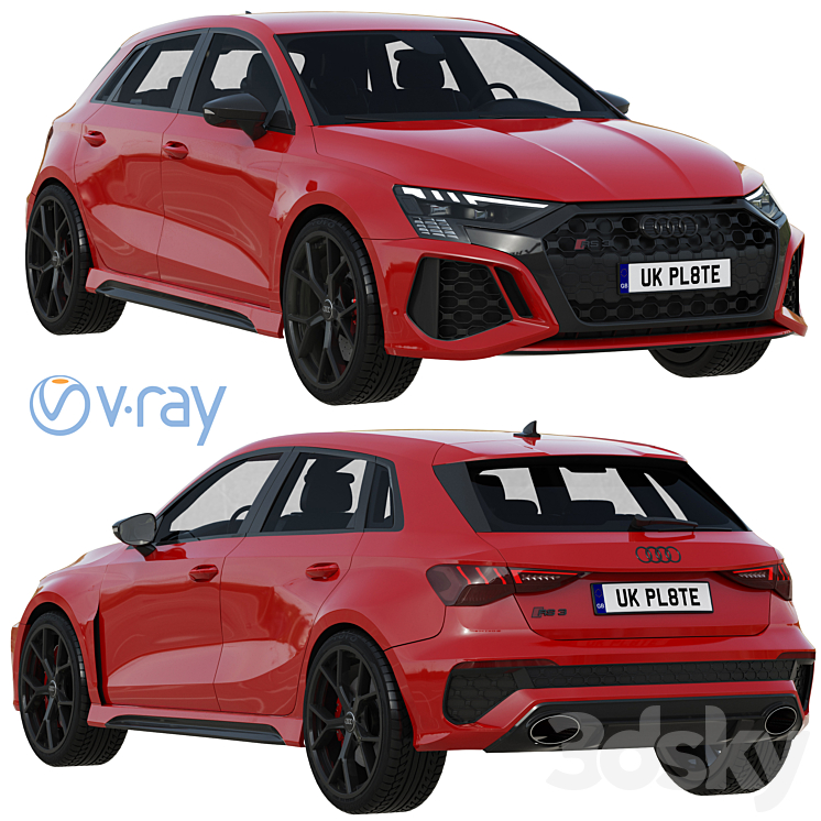 Audi RS3 Sportback 2021 3DS Max - thumbnail 1