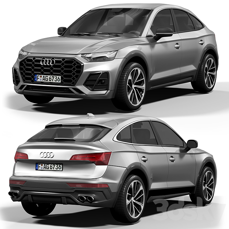 Audi SQ5 Sportback 3DS Max Model - thumbnail 1