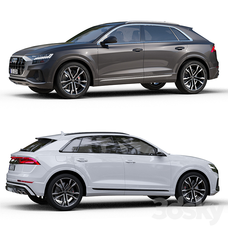 AUDI SQ8 2023 3DS Max Model - thumbnail 2