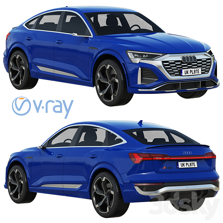 Audi SQ8 Sportback e-tron 3DS Max Model - thumbnail 1