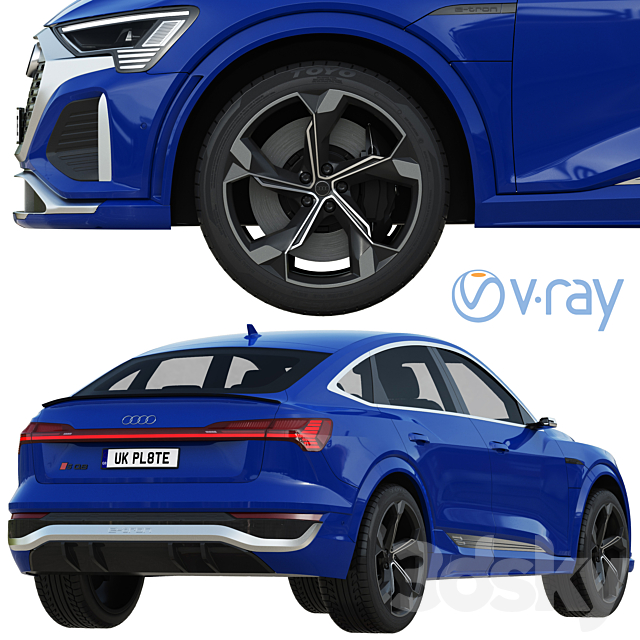 Audi SQ8 Sportback e-tron 3DS Max Model - thumbnail 4