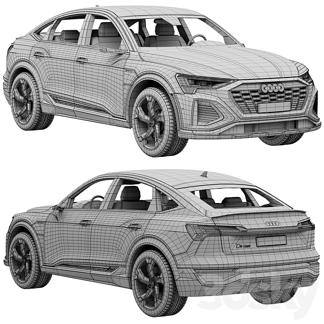 Audi SQ8 Sportback e-tron 3DS Max Model - thumbnail 5