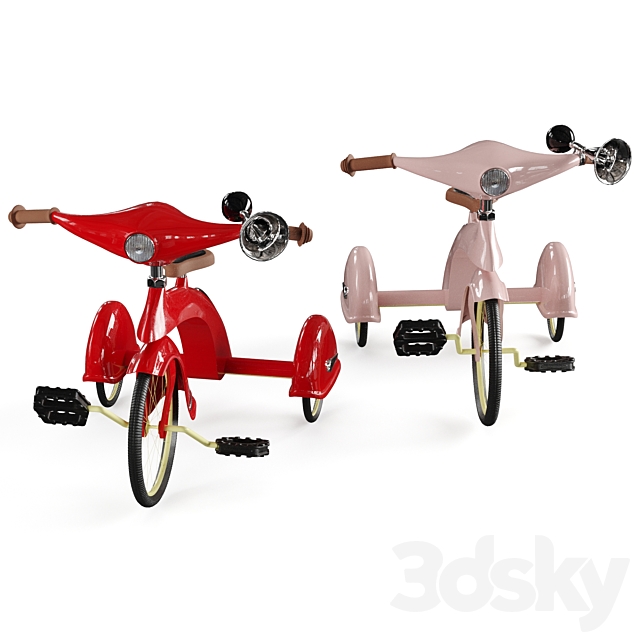 Baby bike tricycle 3DS Max Model - thumbnail 4