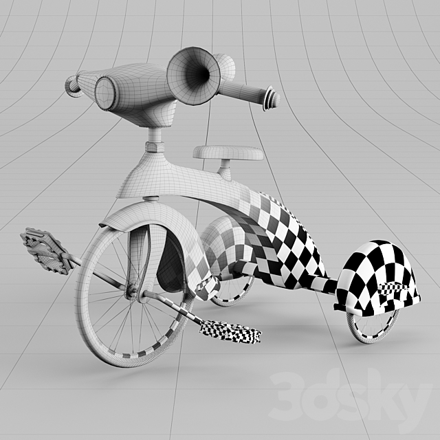 Baby bike tricycle 3DS Max Model - thumbnail 5