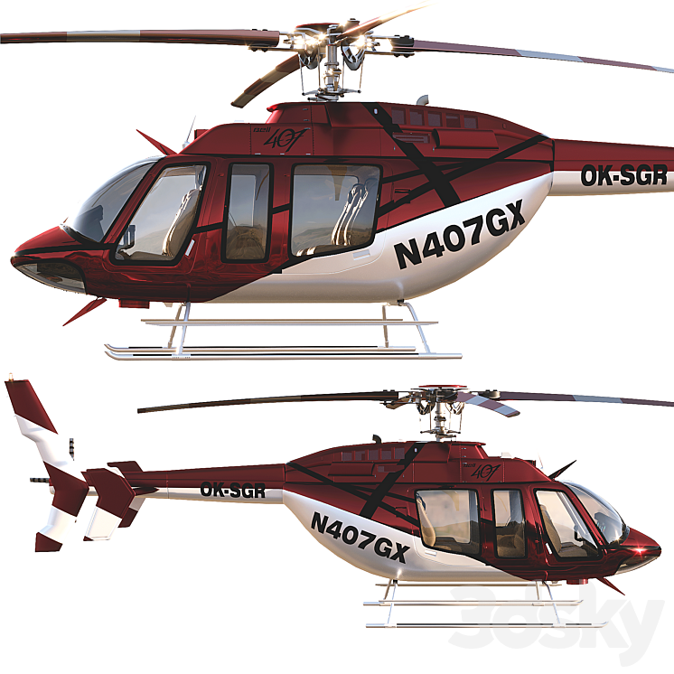 Bell407 3DS Max - thumbnail 2