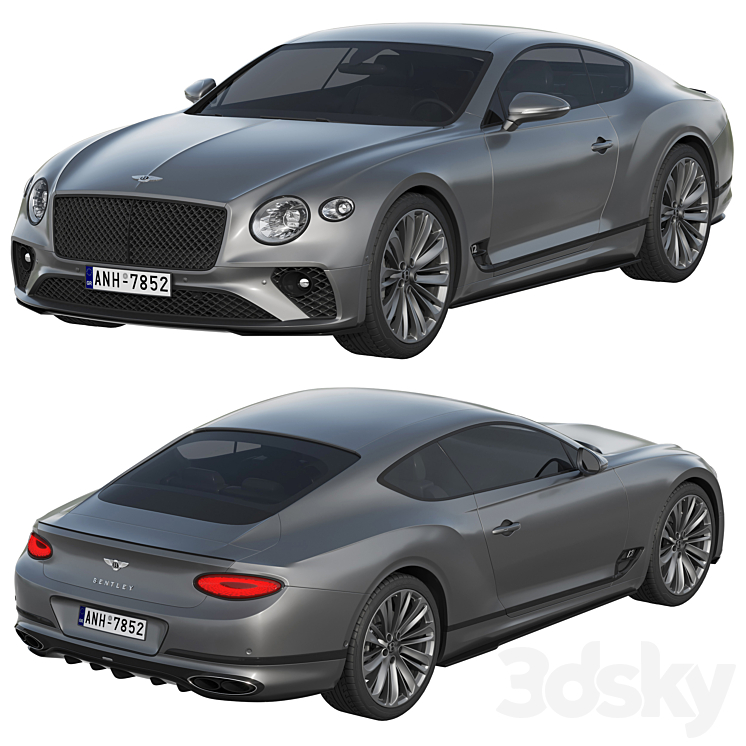 Bentley Continental GT Speed 3DS Max Model - thumbnail 2