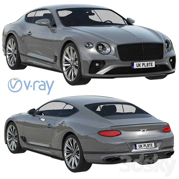 Bentley Continental GT Speed 3DS Max Model - thumbnail 1