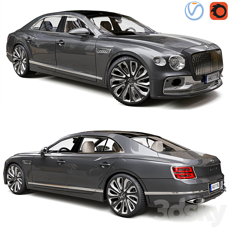 Bentley Flying Spur Mulliner 2022 3DS Max Model - thumbnail 1