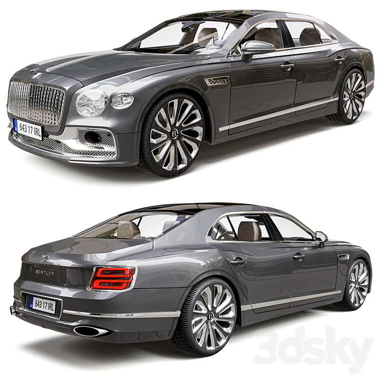 Bentley Flying Spur Mulliner 2022 3DS Max Model - thumbnail 2