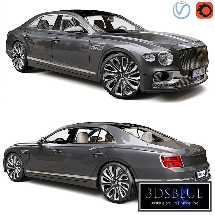 Bentley Flying Spur Mulliner 2022 3DS Max - thumbnail 3