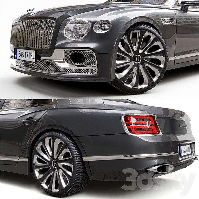 Bentley Flying Spur Mulliner 2022 3DS Max Model - thumbnail 4