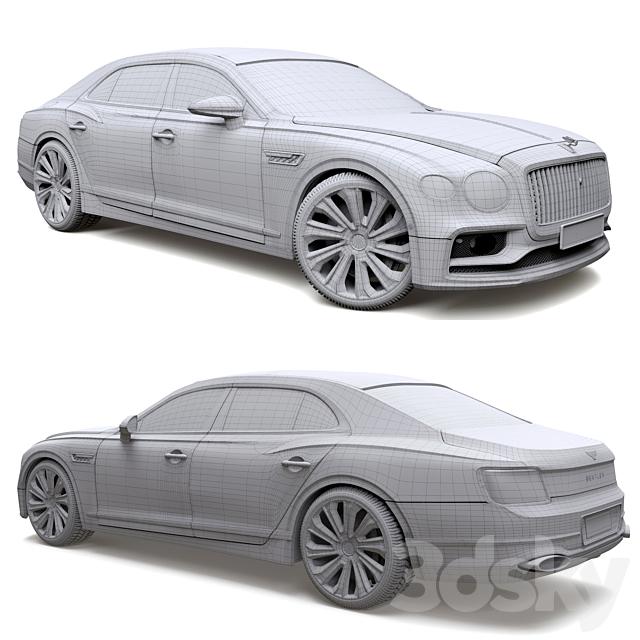 Bentley Flying Spur Mulliner 2022 3DS Max Model - thumbnail 7