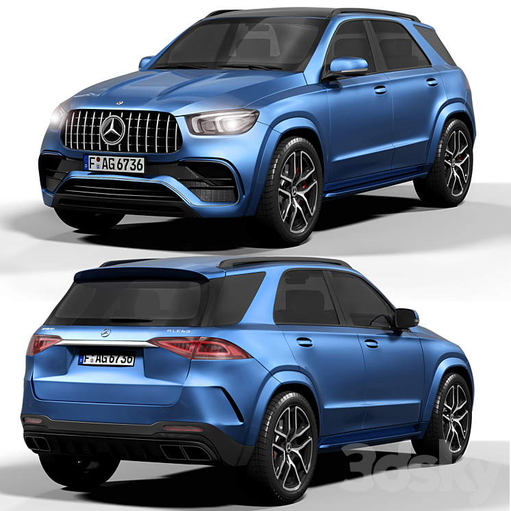 BENZ GLE63S AMG 3DS Max Model - thumbnail 1