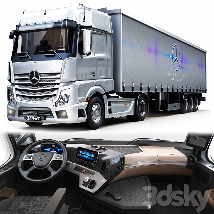 Benz_new actros 3DS Max - thumbnail 1