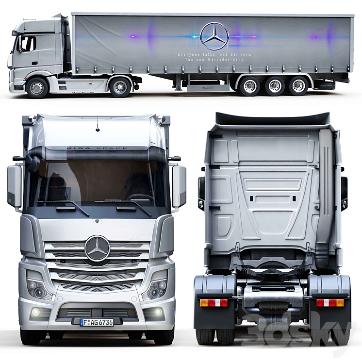 Benz_new actros 3DS Max - thumbnail 2