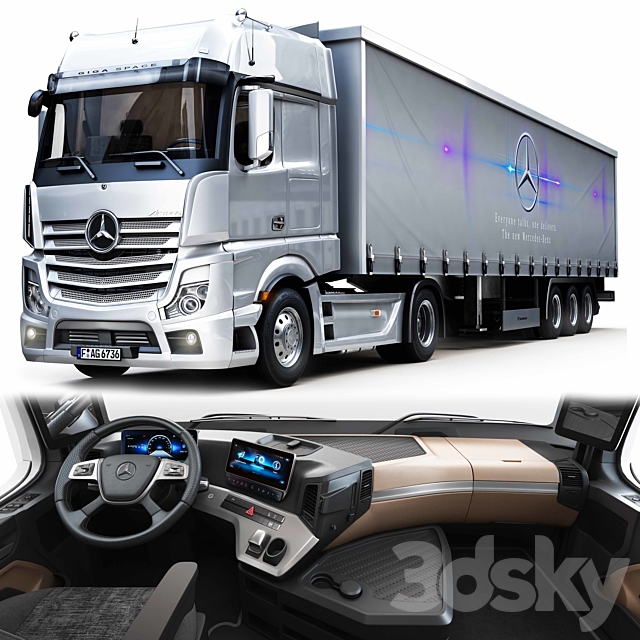 Benz_new actros 3DSMax File - thumbnail 1