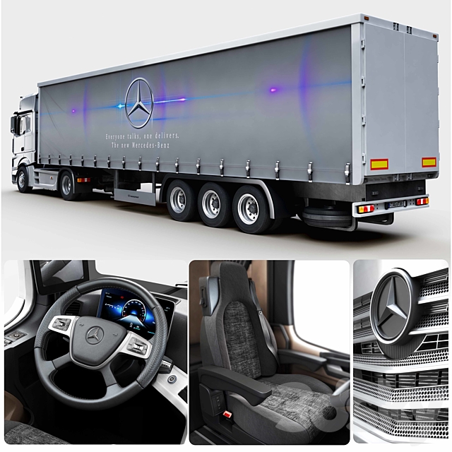 Benz_new actros 3DSMax File - thumbnail 4