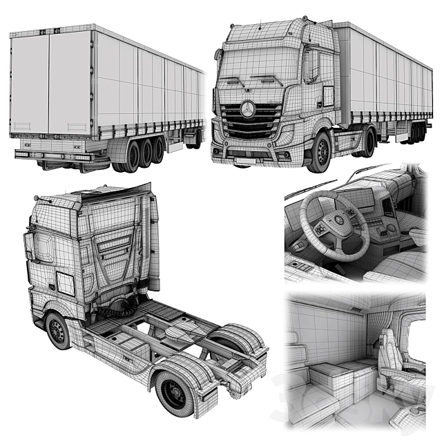 Benz_new actros 3DSMax File - thumbnail 5