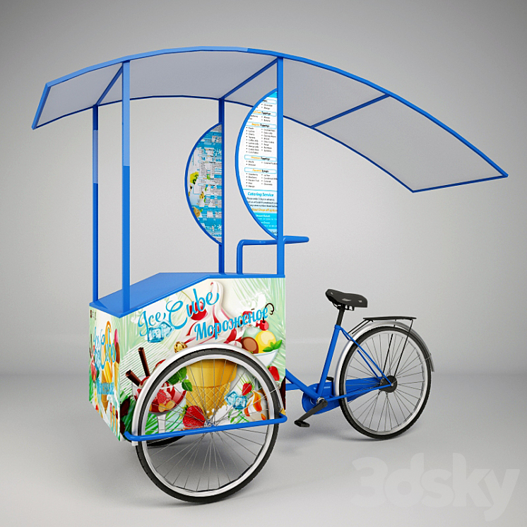 Bike with ice cream 3DS Max - thumbnail 1