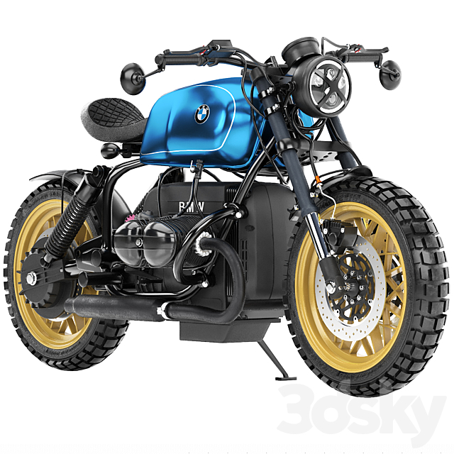 blue motorcycle 3ds Max - thumbnail 1