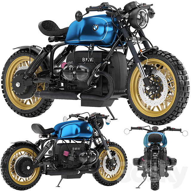 blue motorcycle 3ds Max - thumbnail 2