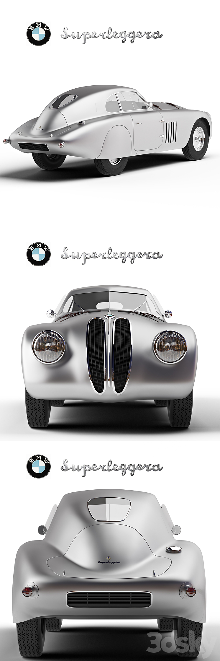 BMW 328 Mille Miglia Touring Coupe 3DS Max - thumbnail 2