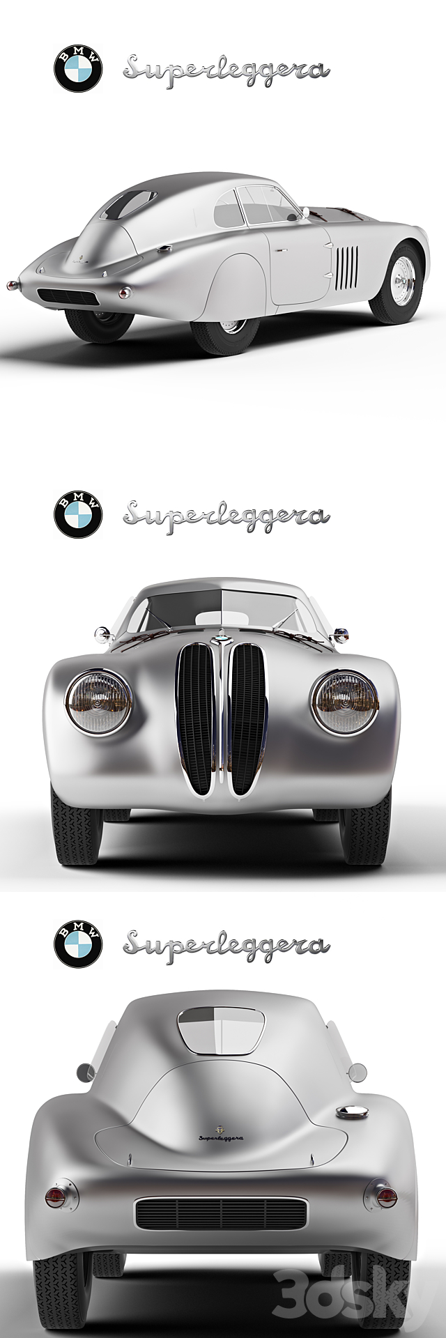 BMW 328 Mille Miglia Touring Coupe 3DSMax File - thumbnail 2