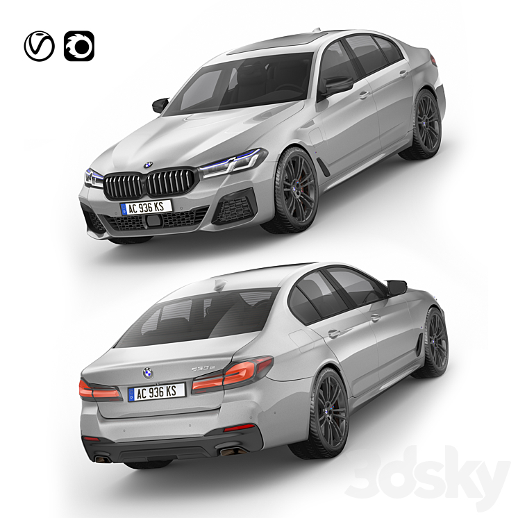 BMW 5-Series G30 M 2021 3DS Max - thumbnail 1