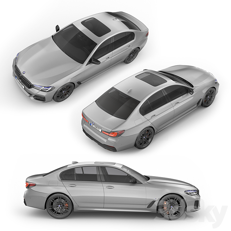 BMW 5-Series G30 M 2021 3DS Max - thumbnail 2